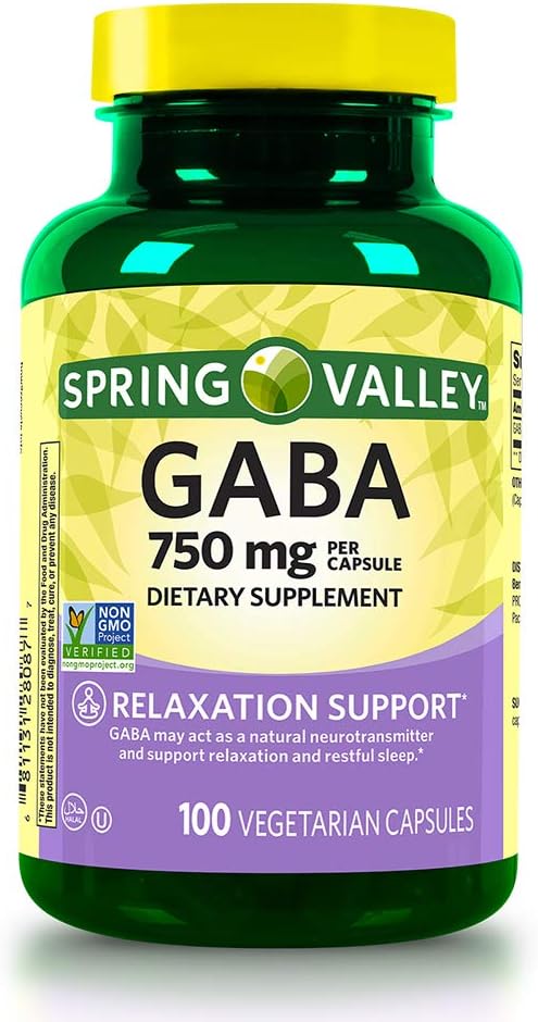 Spring Valley Gaba 750 mg Υποστήριξη χαλάρωσης, 100 κάψουλες
