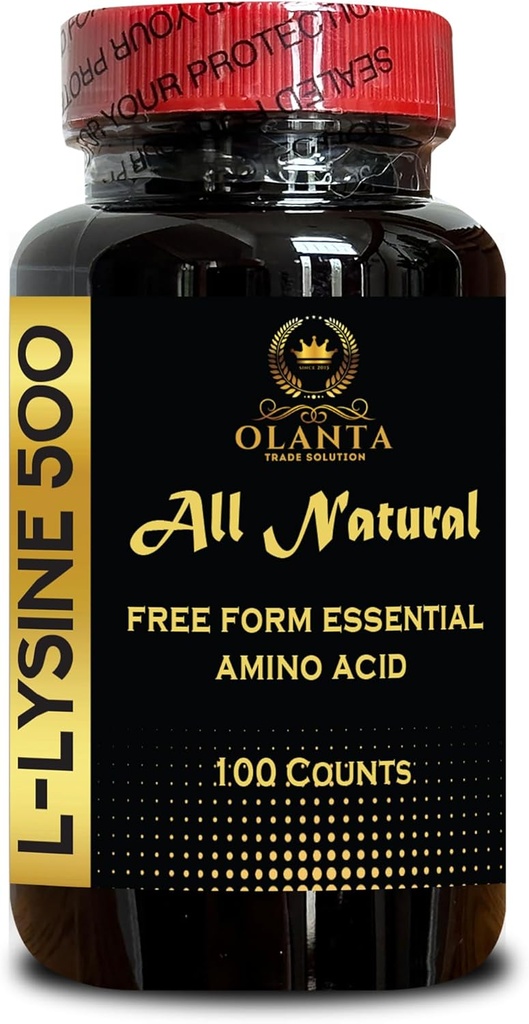 Συμπλήρωμα L-LYSINE Amino ACIDS - Lip & Skin Health Supplement, Connective Tissue Health, Φυσικό Αμινοξύ, Ισορροπία αζώτου, Ανοσολογική Υποστήριξη - 1 φιάλη 100 Μετρήσεις