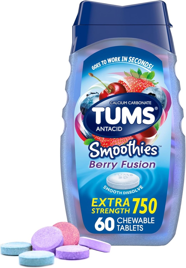 TUMS Antacid Smoothies Δισκία Σύσφιξης μούρων 60 Μέτρα