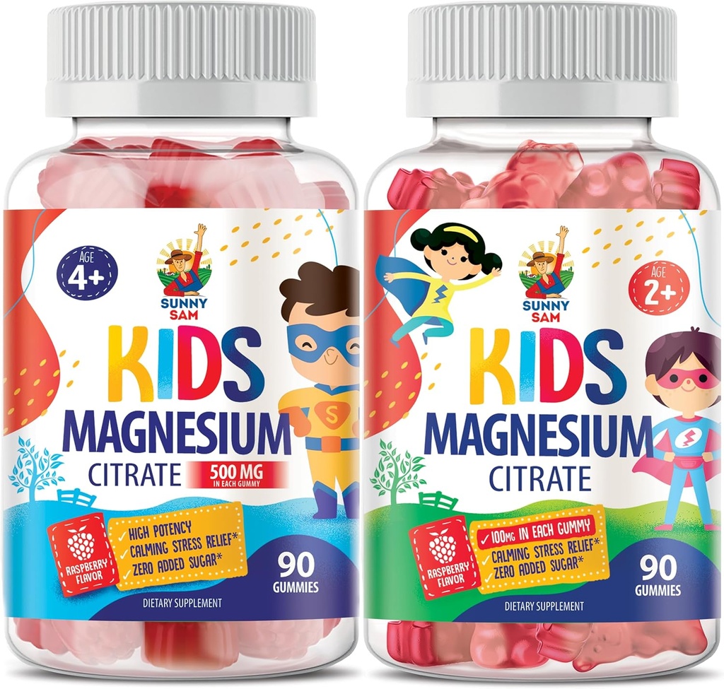 Sanny SAM Magnesium Gummies for Kids & Adults - Ηρεμία Μάσημα Μαγνήσιο - Μαγνήσιο Κιτρικό Μασώμενα συμπλήρωμα για Mood & Muscle Support