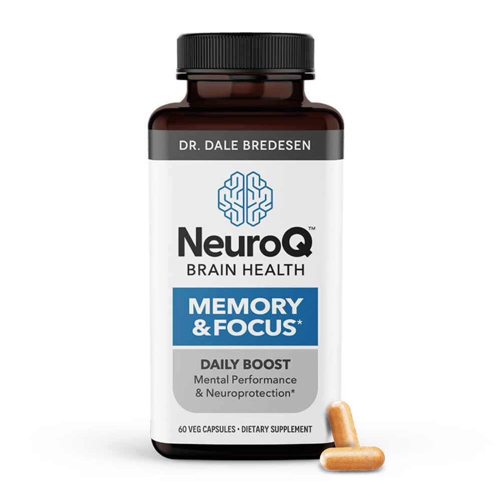 NeuroQ Memory & Focus - Ενισχύει τη Γνωστική Απόδοση & Υγιεινή λειτουργία του εγκεφάλου - Νευροπροστατευτική Φόρμουλα από τον Δρ Dale Bredesen - Gotu Kola Ginkgo Phosphatidylserine Coffee Fruit & Propolis - 60 Κάψουλες