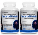 NeuroShield, Brain Supplement a Nootropic Brain Booster and Memory Supplement, Περιέχει Huperzine A, Ginko Biloba, Bacopa Plus Αντιοξειδωτικά για την υγεία του εγκεφάλου, Multi-Συστατικά, 2 Φιάλες, 180 κάψουλες
