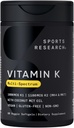 Sports Research Vitamin K Multi-Spectrum - Τρεις Τύποι Βιταμίνης K: K1, K2 MK-4 & K2 MK-7 - Vegan Friendly, Plantgel κάψουλα - 60 softgels
