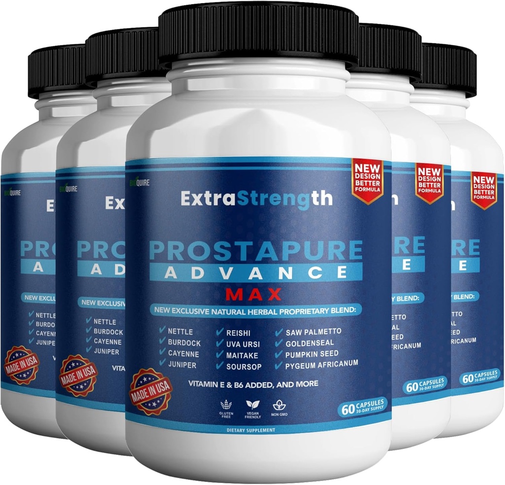 ProstaPure Advance Max Extra Strength Prostate Health Support Supplement, Saw Palmetto, Vegan, Non-GMO, Gluten-free – 300 κάψουλες (5 πακέτο)