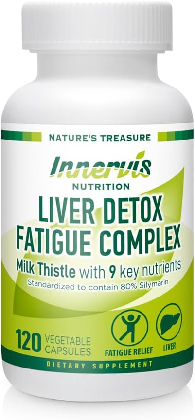 Liver Detox & Energy Support – Milk Thistle + 9 Key Ingredients, Metabolism & Liver Health, 120 Veg Capsules | Innervis Nutrition