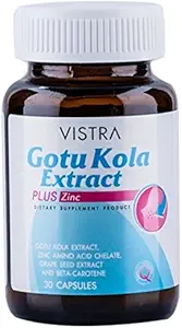 Vistra Gotu Kola Extract Plus συμπλήρωμα διατροφής ψευδαργύρου Προϊόν 30 κάψουλες για θεραπεία ακμής