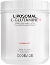 Codeage Liposomal L-Glutamine Powder - Υψηλής ισχύος L-Glutamine 5.000 mg per Serving - 3-Month Supply - Liposomal Delivery, Free-Form Amino Acid, Unflavored Glutamine - Μη-GMO Gluten-Free - 16,67 oz