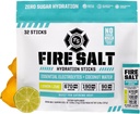 Fire Science Fire Salt Hydration Sticks, Electrolytes & Coconut Water, Hydration Drink Mix with Magnesium, Potassium & Sodium, Zero Sugar, Single Serve On The Go Packs, Lemon Lime Flavor, 32 Count