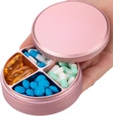 Μεταλλικό χάπι Organizer 4 διαμερίσματα - Portable Travel Pill Case Καθημερινή, Αδιάβροχο κουτί Χάπια για το πορτοφόλι, Compact Hill Holder Medicine Δοχεία για Βιταμίνη Cod Liver Oil Συμπλήρωμα ροζ