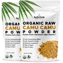 Earth Circle Organics Camu Camu Powder – Βιολογική Ακατέργαστη σκόνη καρπού με Φυσική Βιταμίνη C & Αντιοξειδωτικά – Vegan, Kosher, Μη ΓΤΟ Superfood για Ανοσία & Ενέργεια – 3oz (Pack of 2)