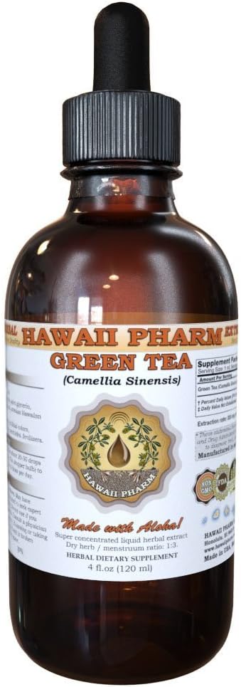 HawaiiPharm πράσινο τσάι υγρό εκχύλισμα, πράσινο τσάι (Camellia Sinensis) φύλλο σε σκόνη Βαφή συμπλήρωμα 2 oz