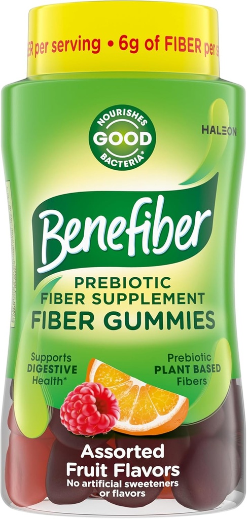 Beneiber Prebiotic Fiber συμπλήρωμα Gummies για Digestive Υγεία, Ποικίλες άρωμα φρούτων - 81 κόμης