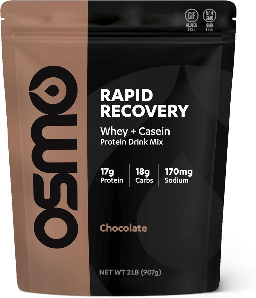 Osmo Rapid Recovery - Whey & Micellar σκόνη πρωτεΐνης καζεΐνης με υδατάνθρακες & καφεΐνη, όλα τα φυσικά συστατικά, ενεργοποιεί την επισκευή μυών & ενισχύει την αποκατάσταση γλυκογόνου - σοκολάτα, 22 υπηρεσίες
