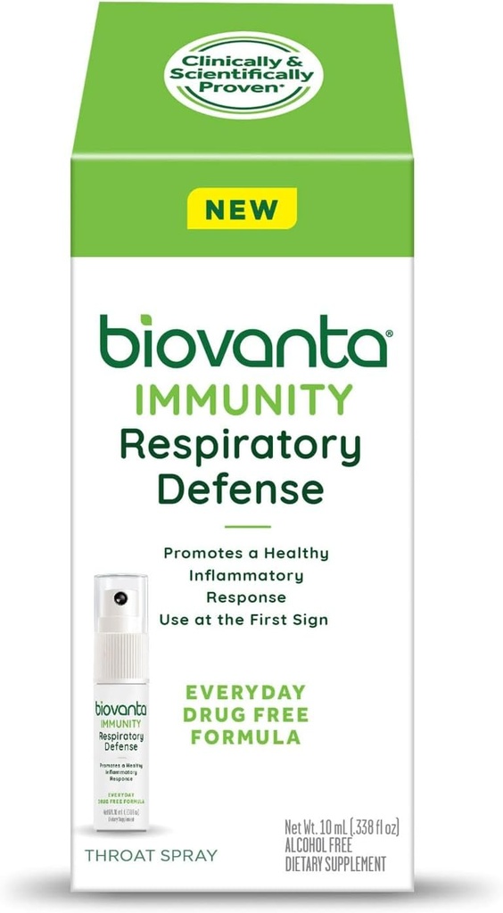 Biovanta Ανοσία Σπρέι Λαρύγγι, 10ml, Φυσική Ανοσοποιητική Υποστήριξη και Καταπραϋντική Ανακούφιση Λαρύγγι, Αναπνευστική Άμυνα, Πρεβιοτικά για την Υποστήριξη της Υγείας των Ούρων