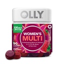 OLLY Πολυβιταμινούχο Gummy γυναικών, Βιταμίνες A, D, C, E, Βιοτίνη, Φολικό οξύ, Ενηλίκων Μασώμενη Βιταμίνη, Berry Flavor, 45 Ημέρα προσφοράς - 90 Count