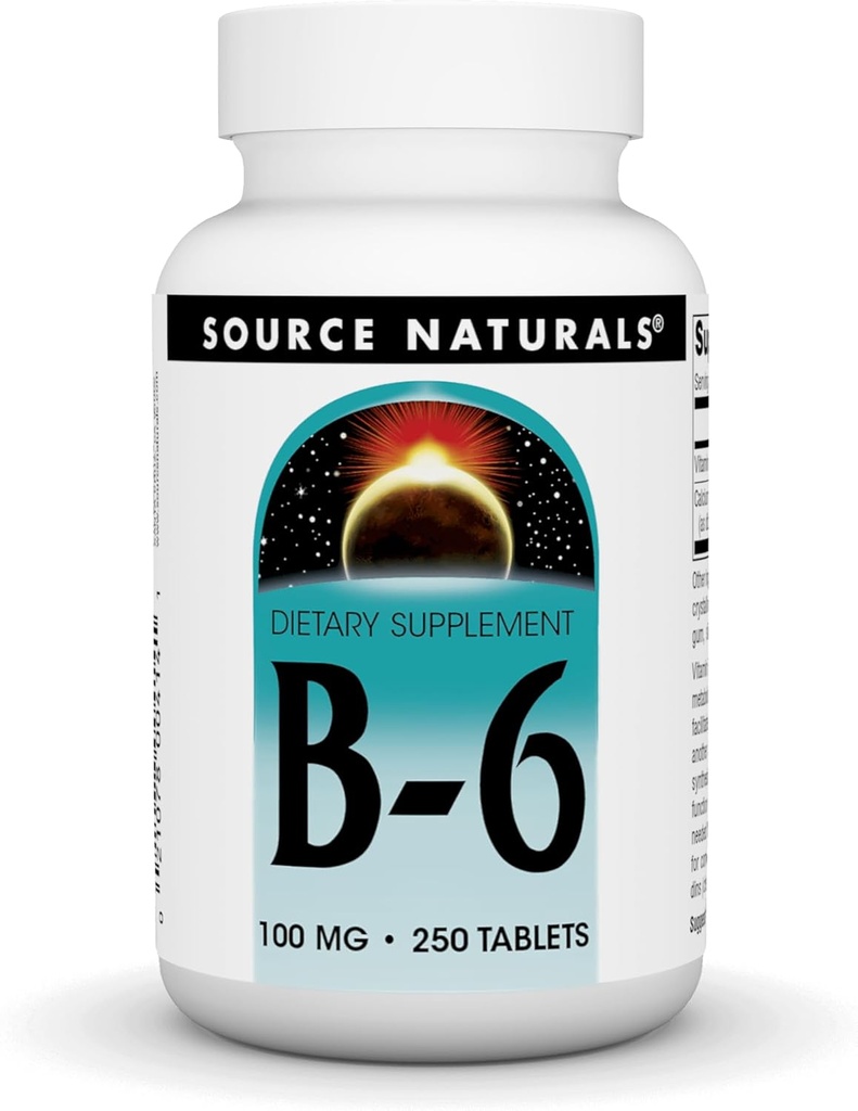 Πηγή Naturals Βιταμίνη Β-6, 100 mg Υποστήριξη ανοσοποιητικού συστήματος - 250 δισκία