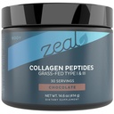 Zeal Naturals Hydrolyzed Collagen Peptides Powder, 10g Protein | Grass-Fed Collagen for Women & Men | Essential Amino Acids | Hair, Skin, Nails, Bone Health | 30 Servings, Pure Chocolate