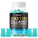 Biotin Collagen Gummies – Δέρμα μαλλιών και νύχια Βιταμίνες για γυναίκες και άνδρες – Βιταμίνες ανάπτυξης μαλλιών: B1, B2, B3, B6, B7, Κολλαγόνο, κερατίνη, βιταμίνη Α & D – Συμπλήρωμα ανάπτυξης μαλλιών – 60 Gummy Bears
