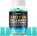 Biotin Collagen Gummies – Hair Skin and Nails Vitamins for Women & Men – Hair Growth Vitamins: B1, B2, B3, B6, B7, Collagen, Keratin, Vitamin A & D – Hair Growth Supplement – 60 Gummy Bears