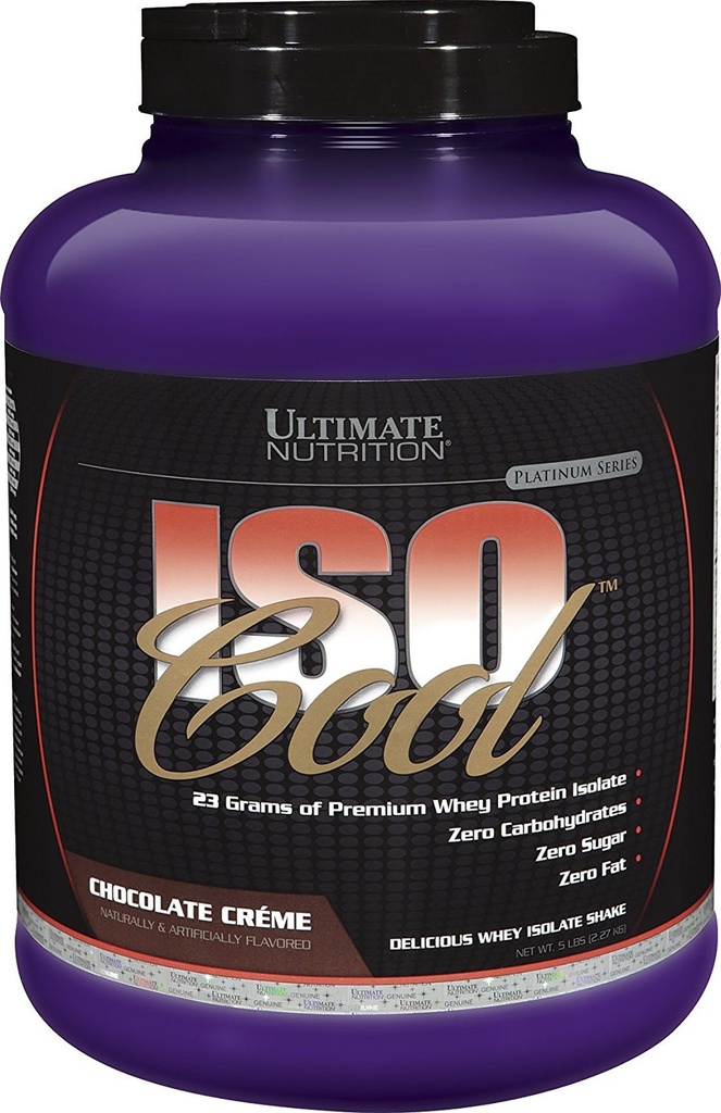 Ultimate Nutrition ISO Cool Whey Isolate Protein Powder - Κετο-Φιλικά - Ζάχαρη, υδατάνθρακες και λίπος-ελεύθερο - 23 γραμμάρια πρωτεΐνης ανά σερβίρισμα, σοκολάτα, 5 λίρες