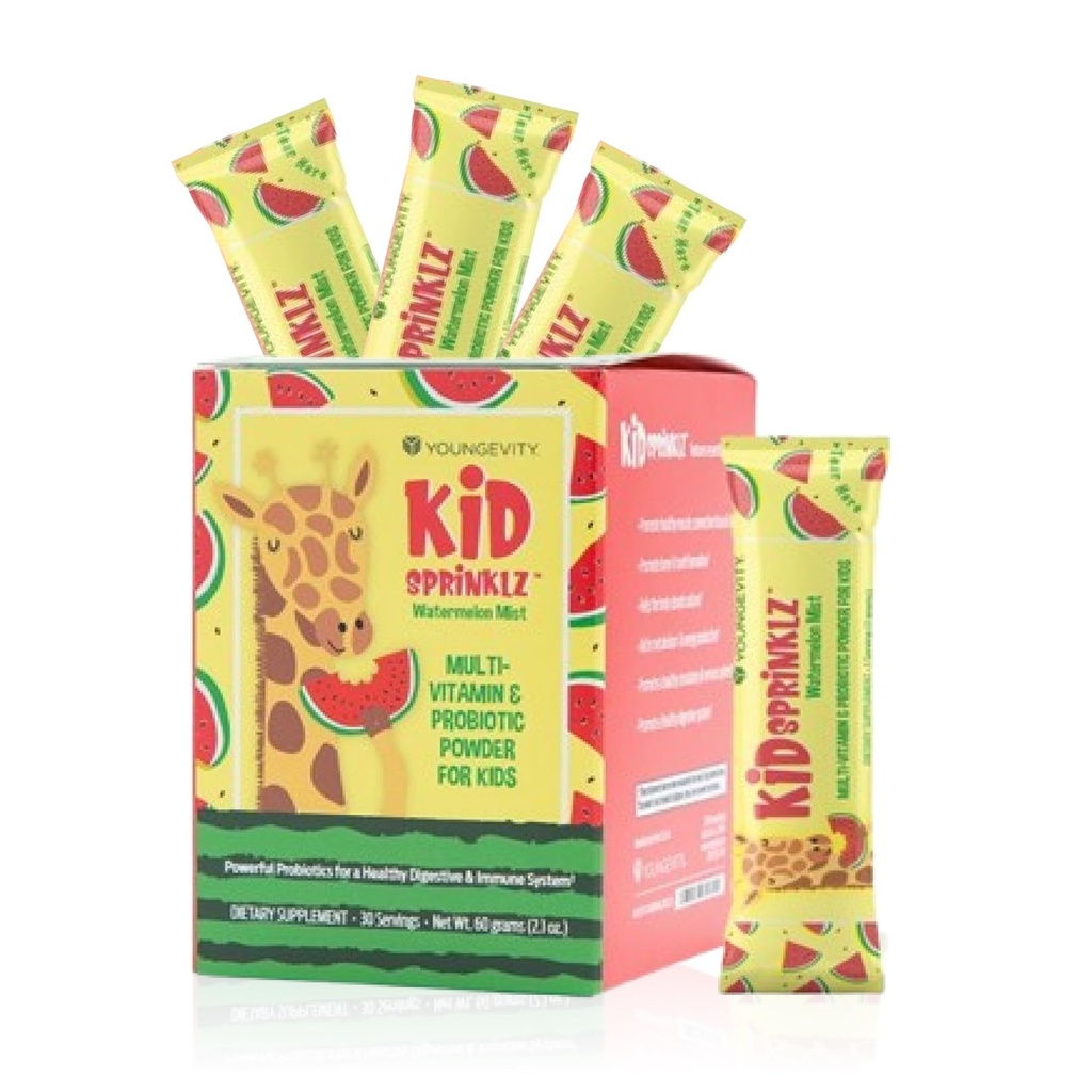 Youngevity Kidsprinklz Cartermelon Mist Multi-vitamin Powder - Παιδική Πολυβιταμίνη & Τοντλερ Πολυβιταμίνη - Βιταμίνες, Ορυκτά, & Προβιοτικά - 30 Υπηρεσίες