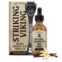 Striking Viking Beard Growth Oil - 2 fl oz, πακέτο των 1, Vanilla - Πάχος Beard Oil με Jojoba & Argan Extracts - Προάγει την ανάπτυξη των μαλλιών προσώπου & Στόχοι Patchy Περιοχές - Biotin Fortified