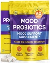 InnovixLabs Mood Probiotic για γυναίκες & άνδρες, Κλινικά Σπουδές Digestive & Mood Υποστήριξη συμπλήρωμα, Lactobacillus helveticus Rosell-52ND & Bifidobacterium longum Rosell-175, 60 κάψουλες