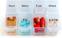Weekly Travel Pill Organizer Case for Purse with Removable 7 Day Box, Fashionable Pill Container for Medicine, Vitamin, Supplement