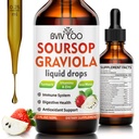 Soursop Graviola Liquid Drops for Cell Support & Regeneration, Immune Boost, Relax, Liver and Sleep, Soursop Bitters Liquid, Sugar/Gluten Free, Natural Strawberries Flavor - 2 Fl Oz (60ml) Μπουκάλι