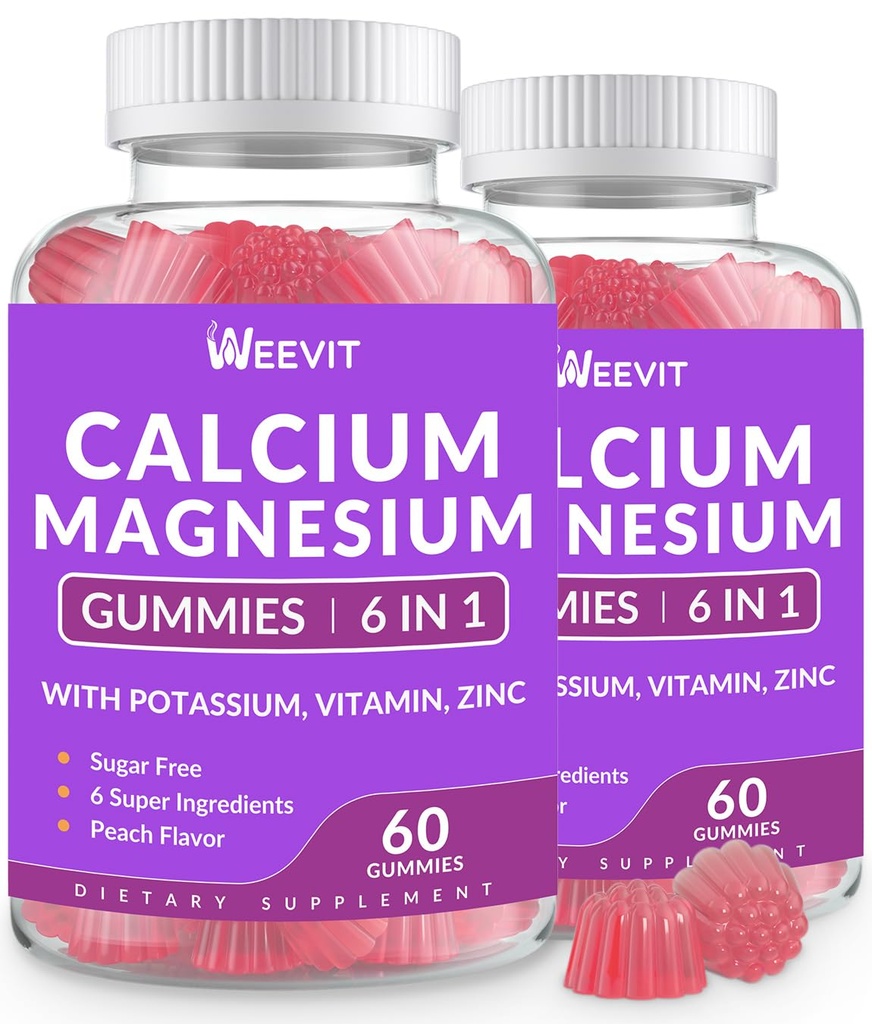 Ασβέστιο χωρίς ζάχαρη Gummies ασβεστίου w/Vitamin D3 K2, Μαγνήσιο ψευδάργυρος κόκκων για τα οστά, τους μυς και το ανοσοποιητικό, Άλγη CA μαγνήσιο 2:1 συμπλήρωμα ασβεστίου αναλογίας για γυναίκες & άνδρες - Vegan
