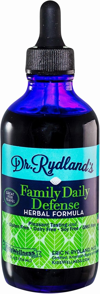 Dr. Rydland's Herbal Supplement | Created by KidsWellness | Family Daily Defense | for Daily Use and Travel | 4 Ounce Bottle