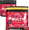 Llama Naturals Παιδιά Πολυβιταμίνη Gummies, Vegan, Βιολογικό με βιταμίνη D, C & K, Toddler Πραγματικό Φρούτο Gummy Βιταμίνες, Chewable Συμπλήρωμα, Ολόκληρα τρόφιμα πολυβιταμίνη, Χωρίς Προστιθέμενη ζάχαρη ζαχαροκάλαμο, Cherry, 2 Pk