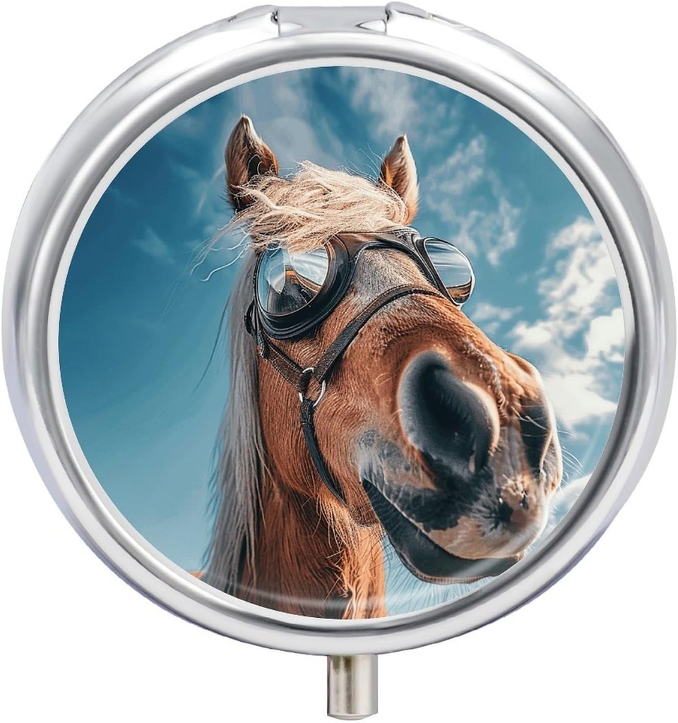3 Διαμέρισμα Χάπια κουτί χάπια Containe Horse Brown Fur Pillbox περίπτωση για ταξίδια Μικρό Χάπια περίπτωση Χάπια Organizer για τις βιταμίνες Fish Oil κουτί συμπλήρωμα κουτί