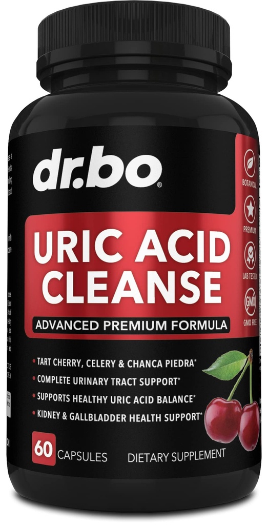 Uric Acid Cleanse Υποστήριξη συμπλήρωμα - Kidney φυτικά συμπληρώματα χάπια με Chanca Piedra, Celery & Tart Cherry Extract Formula - Κοινή υποστήριξη, Uric Acid Flush & Kidney Cleanse Purge Κάψουλες