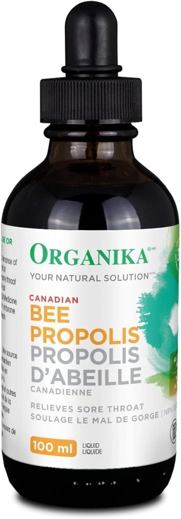 Organika Bee Propolis Liquid - 100ml 3,38oz - Φυσική Ανοσοποιητική Υποστήριξη, Ανακούφιση Πονηρού Λαρύγγιτος, Αντιοξειδωτικό, Χωρίς Αλκοόλ