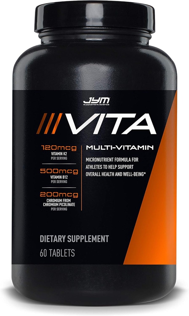 JYM Supplement Science Vita JYM Sports Multivitamin & Mineral Support, Vitamin A, C, B6, B12, E, K, Boron, Biotin, Κάλιο 60 δισκία