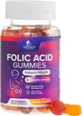 Φολικό οξύ Gummies για τις γυναίκες 785 mcg, Απαραίτητες προγεννητικές βιταμίνες για τη μαμά & το μωρό, Vegan Folic συμπλήρωμα Gummy, καθημερινή βιταμίνη B9 επιπλέον Folate δύναμη, πριν από τη διάρκεια μετά την εγκυμοσύνη - 60 Gummies