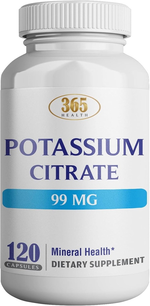 Υγεία Κάλιο (Citrate) - Essential Electrolyte συμπλήρωμα για την υποστήριξη Nerve & Μυϊκή λειτουργία Heart Health & Energy* - Κάψουλα Κιτρικό κάλιο - 120 κάψουλες