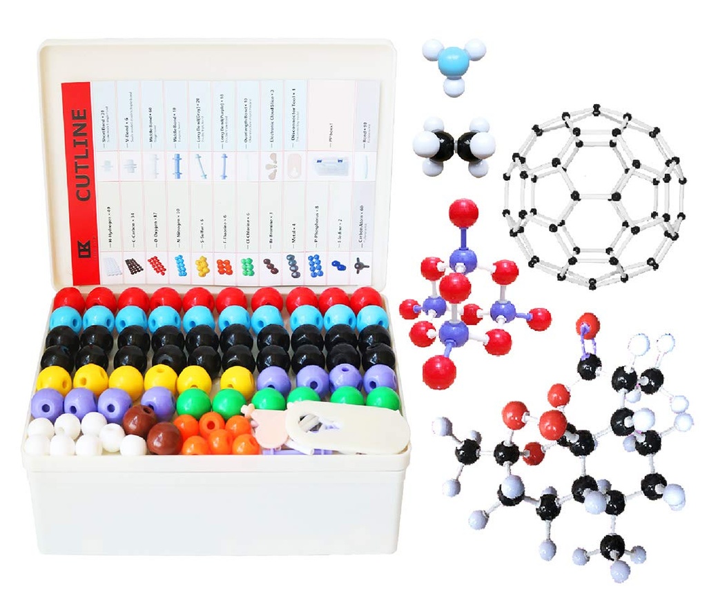 LINKTOR Chemistry Molecular Model Kit (444 Pieces), Student or Teacher Set for Organic and Inorganic Chemistry Learning, Motiate Enthusiasm for Learning and Raising Space Imagination, A Fullerene Set