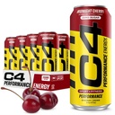 C4 Ενέργεια Carbonated Zero Sugar Energy Drink, Pre Procedout Drink + Beta Alanine, Midnight Cherry, 16 Fl Oz (Pack of 12)