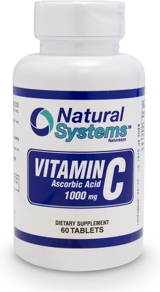 Βιταμίνη C 1000mg Δισκία - 60 Πίνακες - Ιδανικό για την Ανοσολογική Υποστήριξη και Σύστημα από Φυσικά Συστήματα - Συμπλήρωμα Διαιτητικής Βιταμίνης C - Ασκορβικό Οξύ 1000mg - Κατασκευασμένο στις ΗΠΑ - Βιταμίνη C - VIT C