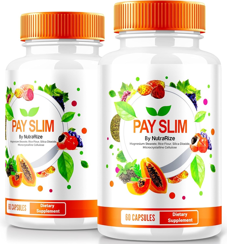 NutraRize (2 Pack) Pay Slim Κάψουλες, PaySlim All-Φυσικό συμπλήρωμα για την υγιή απώλεια βάρους, Premium Formula για την επίτευξη του σώματος και την καταλληλότητα στόχους, επίσημες κριτικές (120 κάψουλες)