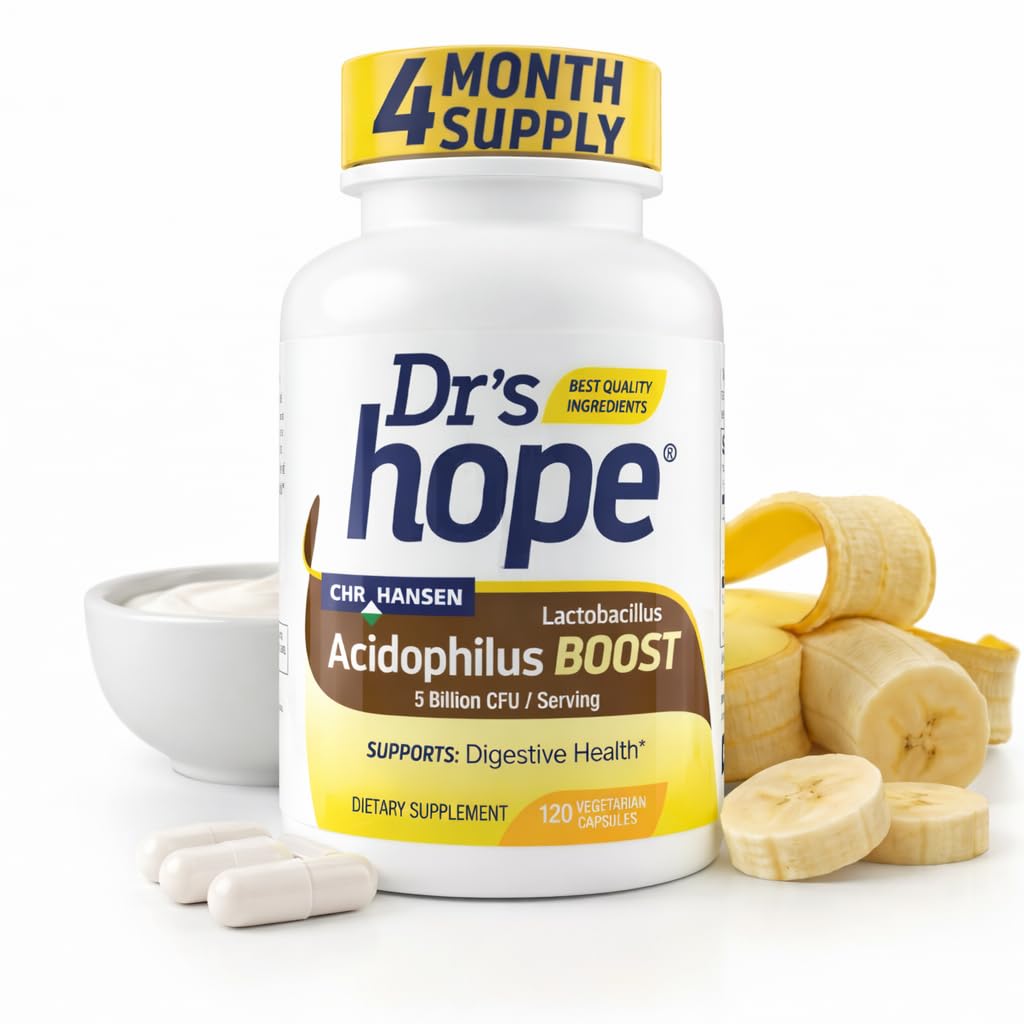 Lactobacillus Acidophilus Boost 5B CFU - Probiotics for Digestive Health - Supports Digestive Health, Immune Function, and Overall Gut Health - 120 Veggie Capsules, Made in the USA