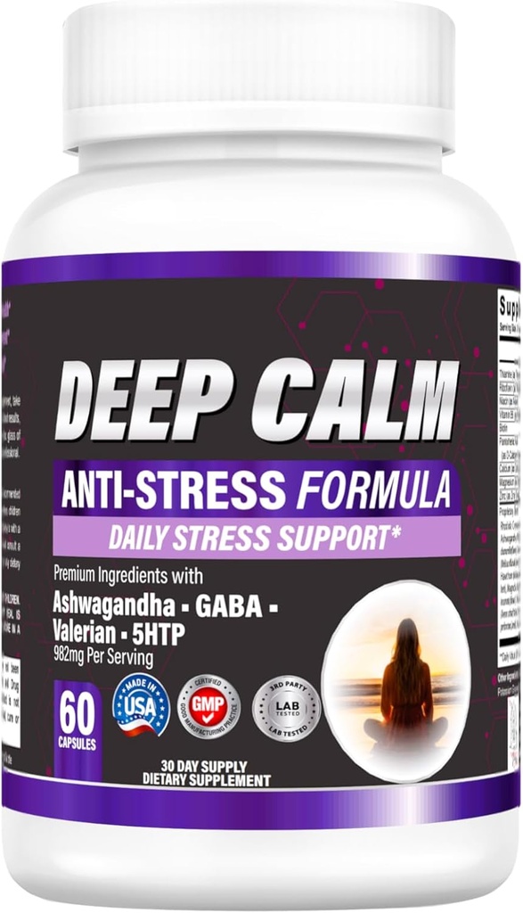 DEEP Calm - Supplement υποστήριξης στρες - 60 κάψουλες, 30 ημέρες προσφοράς