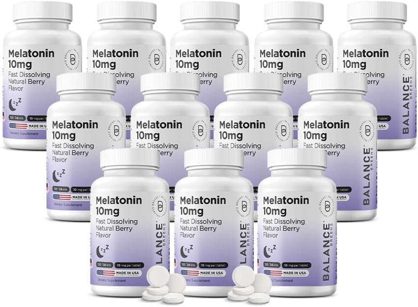 Balancebreens Μελατονίνη 10mg Γρήγορης Διάλυσης, 120 δισκία – Φυσική Βοήθεια για τον Ύπνο για Ξεκούραστες Νύχτες, Χωρίς Ναρκωτικά Υποστήριξη για Χαλάρωση και Ηρεμία