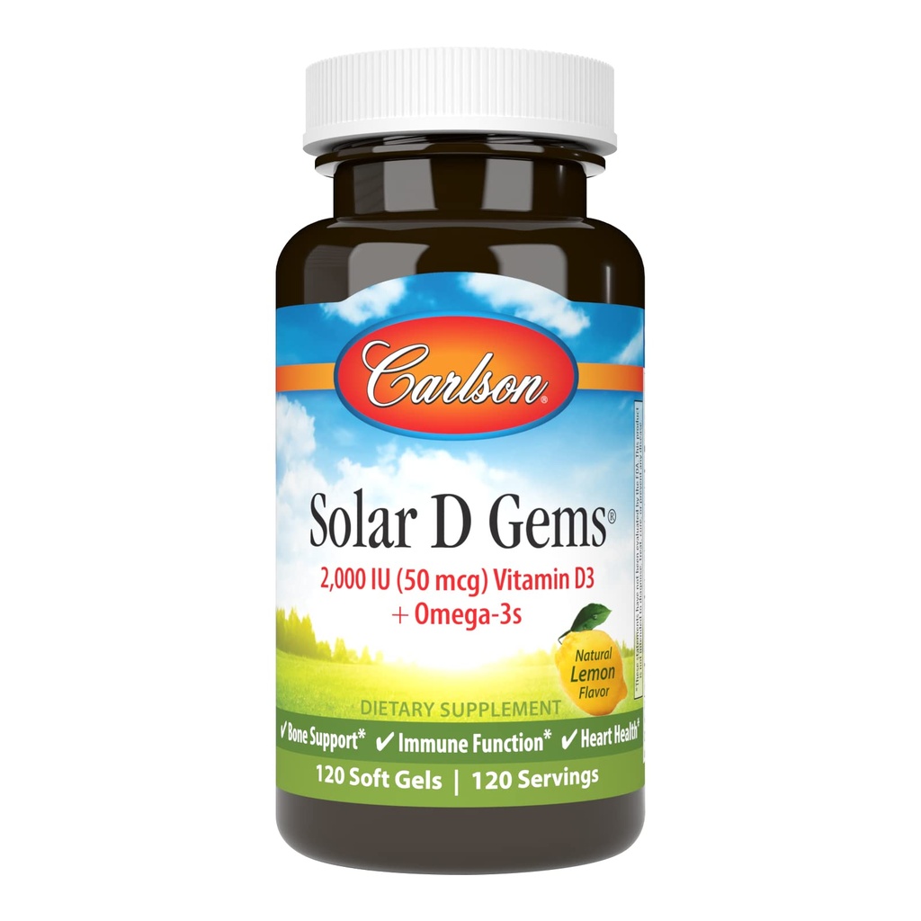 Carlson Labs Solar D Gems Φυσική βιταμίνη D3, 2000 IU, 120 Softgels