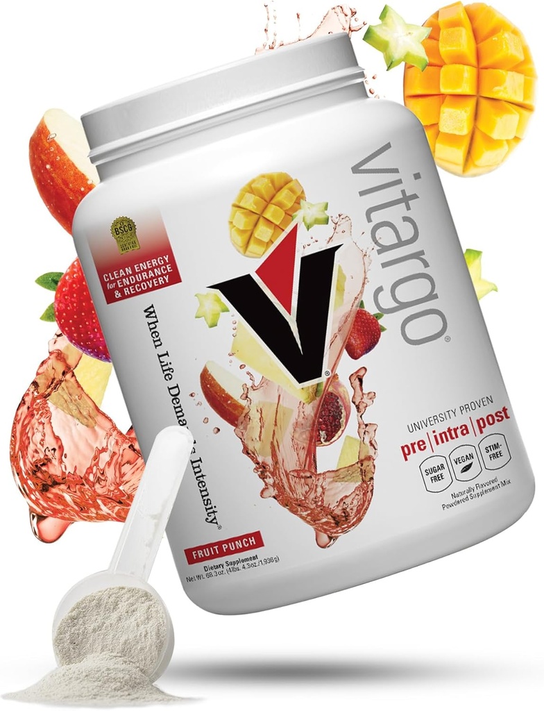 Vitargo Carbohydrate Powder, 2X Γρηγορότερη Digesting, 4.4 LB Fruit Punch, No Bloat, No Crash, Pre, Intra & Post, Sugar-Free Complex Carb Powder for Recovery, Endurance & Muscle Gain, Made in USA