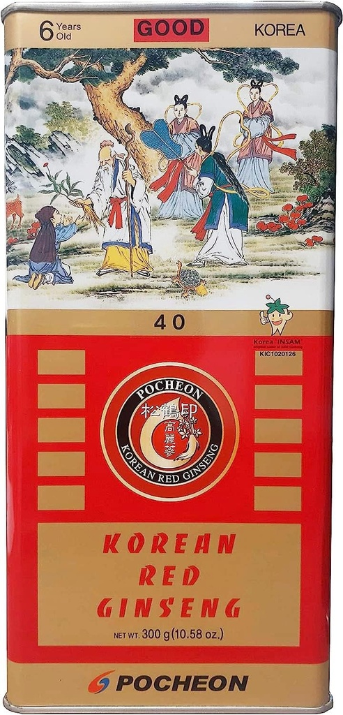 Pocheon 300g Κορεάτικη κονσέρβα Αποξηραμένο Panax Red Ginseng 24 Ρίζες 6Χρόνια Καλή Βαθμός 300-40