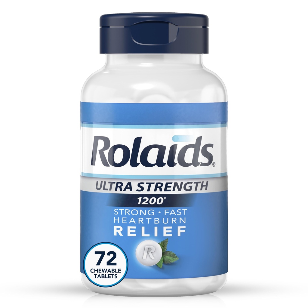 Rolaids Ultra Strength Αντιόξινα Μασώμενα δισκία, Μέντα, 72- Count