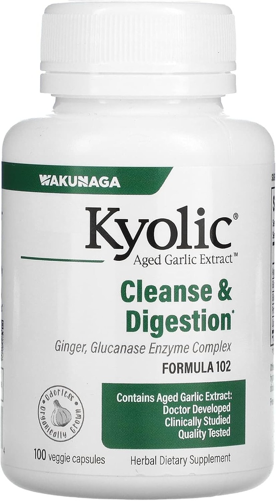 Εκχύλισμα σκόρδων ηλικίας, Cleanse & Digetion Formula 102, 100 κάψουλες λαχανικών, Κιολικό